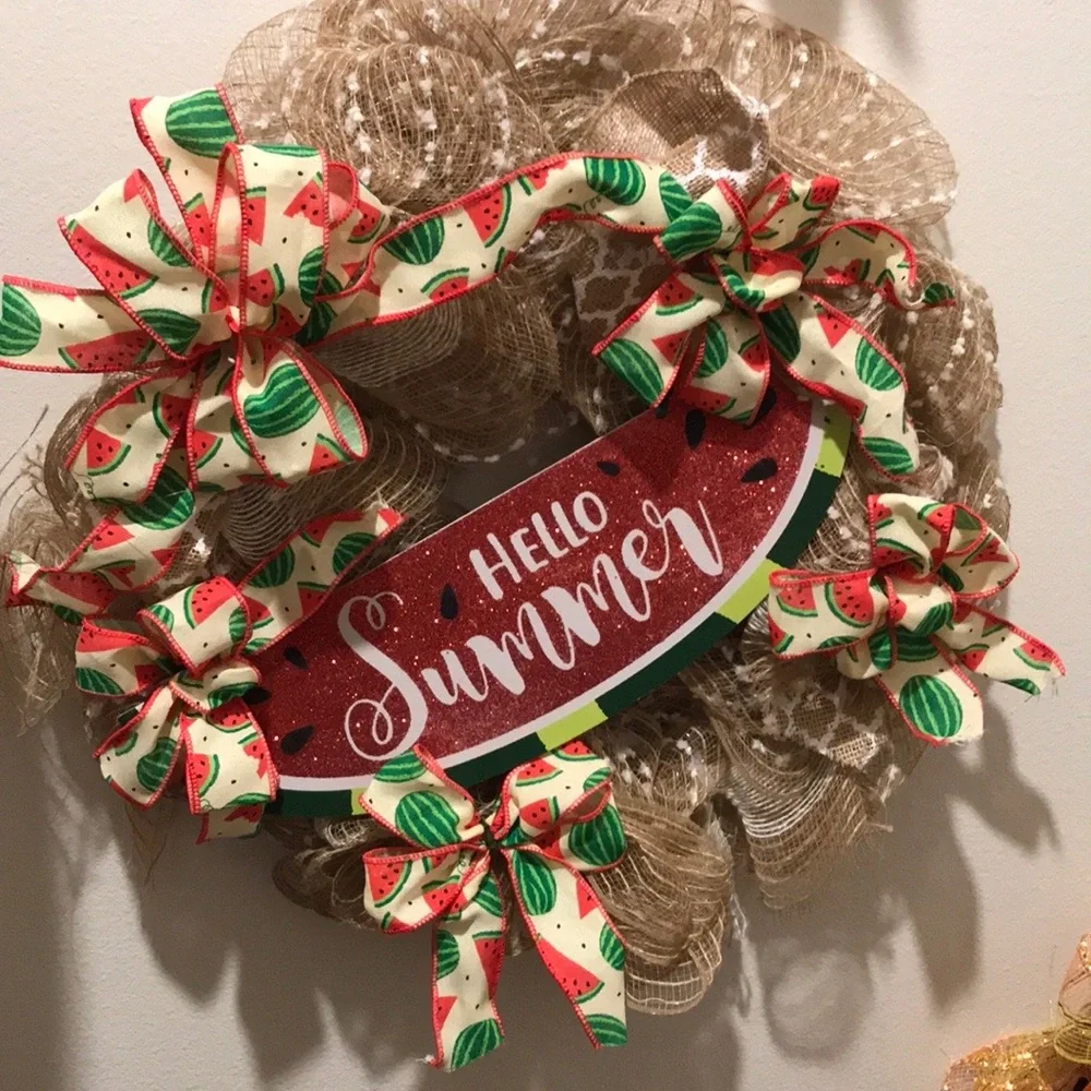medium sized watermelon wreath 250th americas